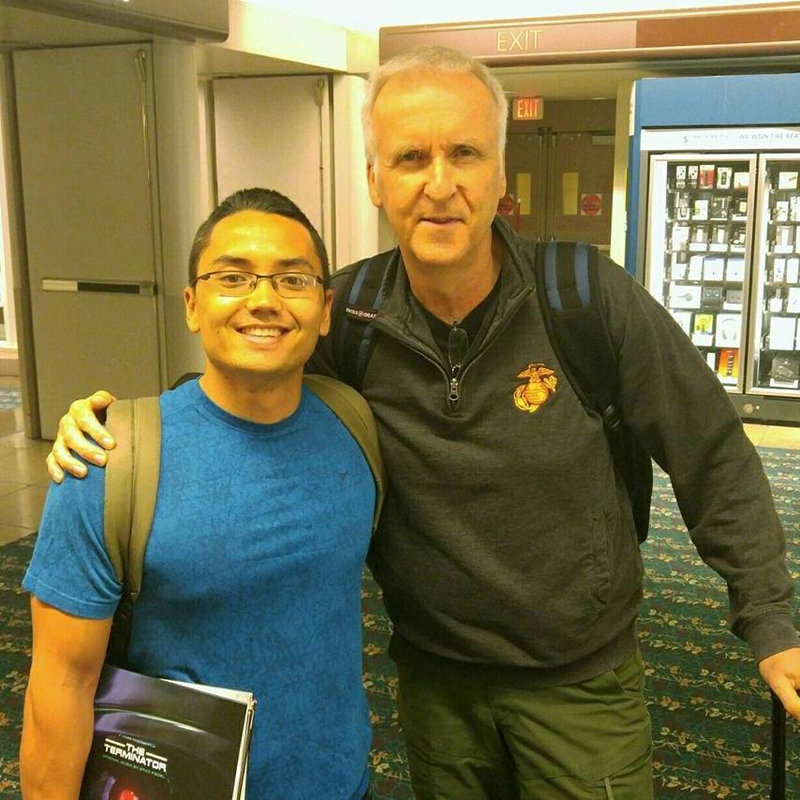 James Cameron Photo with RACC Autograph Collector Blue Line Signatures James Cameron Photo with RACC Autograph Collector Blue Line Signatures