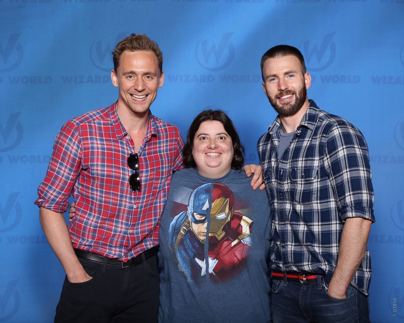 Chris Evans Tom Hiddleston Photo with RACC Autograph Collector Laura LaBarber