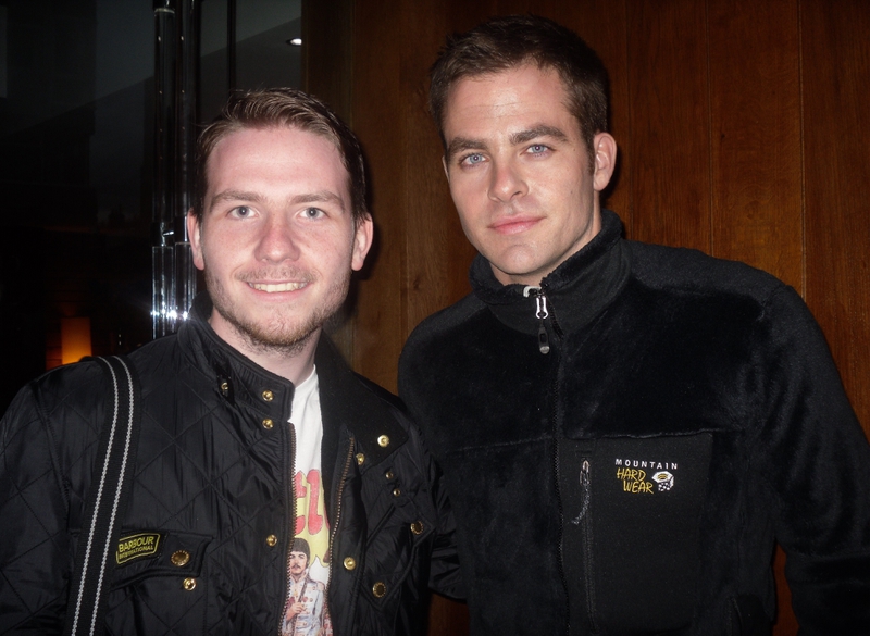 Chris Pine Photo with RACC Autograph Collector Robert Swale
