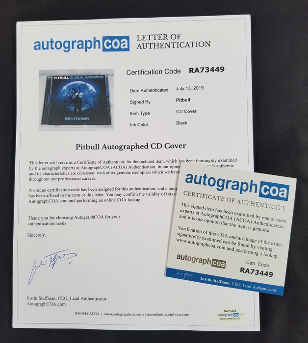 AutographCOA (ACOA) Authentication's Letter of Authenticity (LOA) is included. AutographCOA (ACOA)
Authentication's Letter of Authenticity (LOA) is included.