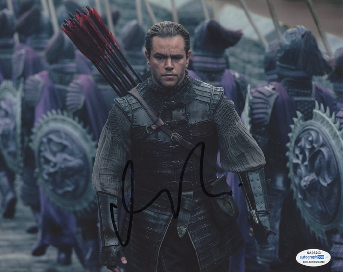 Item # 146538 - Matt Damon "The Great Wall" AUTOGRAPH Signed 'William' 8x10 Photo
