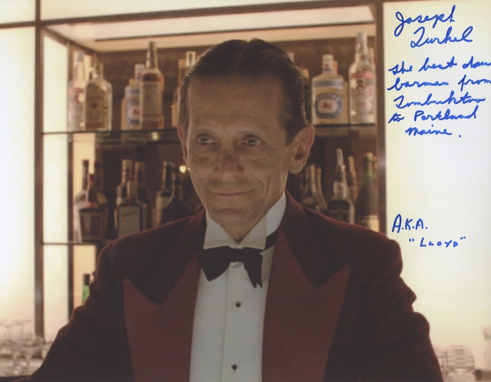 The Shining Lloyd The Bartender Joe Turkel Autographed 11x14 Photo ACOA