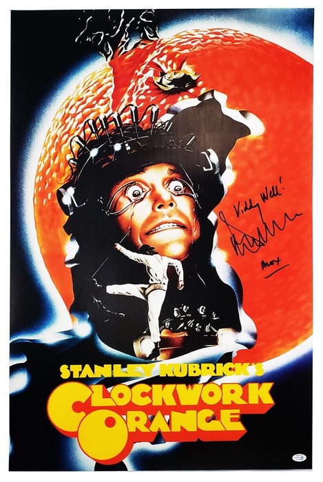 Clockwork Orange Malcolm Mcdowell Autographed Signed 24x36