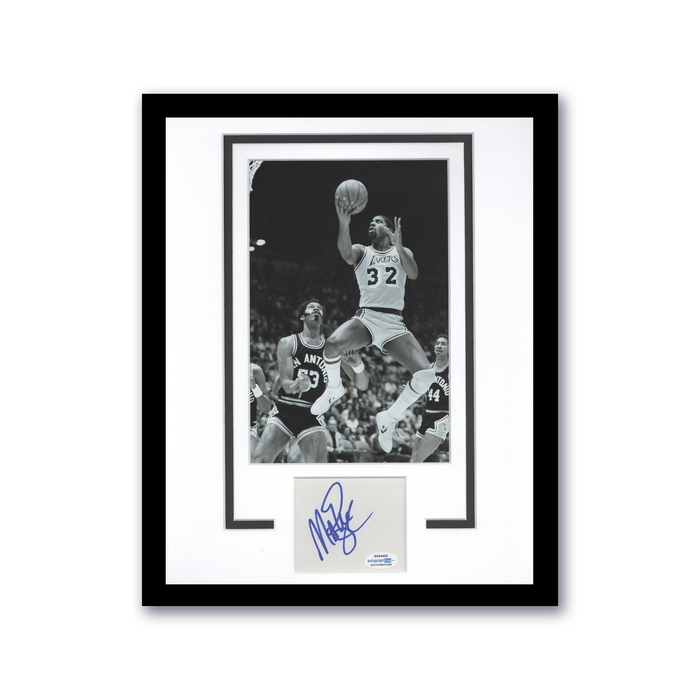 Item # 155886 - LA Lakers Magic Johnson Autographed Signed 11x14 Photo Display Basketball