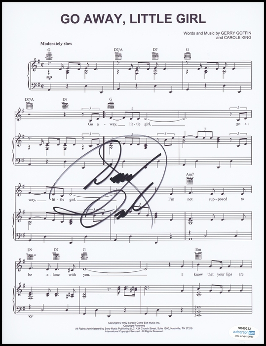 Item # 161554 - Donny Osmond "Go Away, Little Girl" AUTOGRAPH Signed Sheet Music