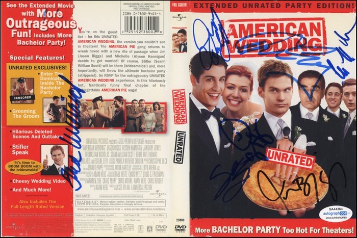 Item # 140261 - "American Wedding" Cast AUTOGRAPHS Signed DVD - Alyson Hannigan, Biggs +5