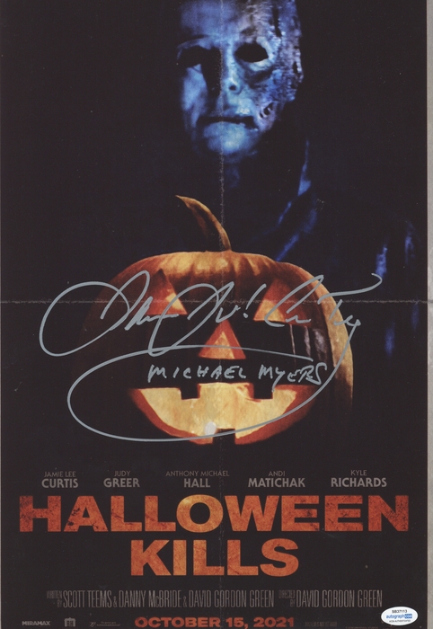 Item # 152381 - James Jude Courtney "Halloween Kills" AUTOGRAPH Signed 12x18 Poster Photo