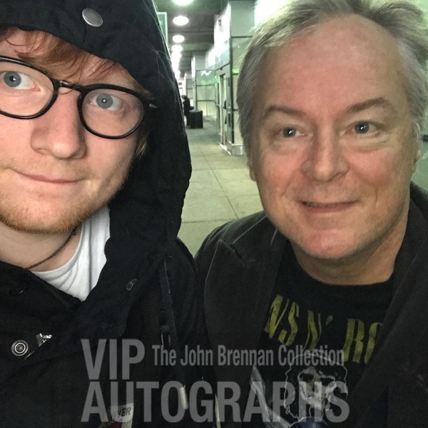 Ed Sheeran Photo with RACC Autograph Collector John Brennan