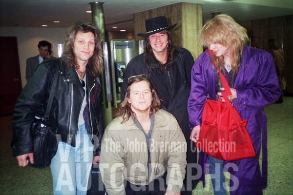 Jon Bon Jovi Richie Sambora Photo with RACC Autograph Collector John Brennan