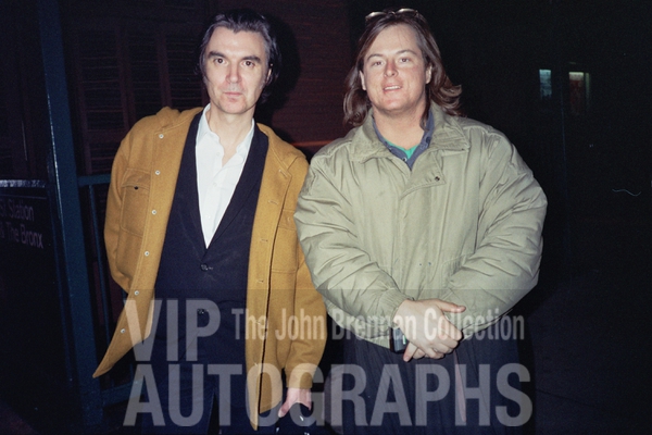 David Byrne Photo with RACC Autograph Collector John Brennan